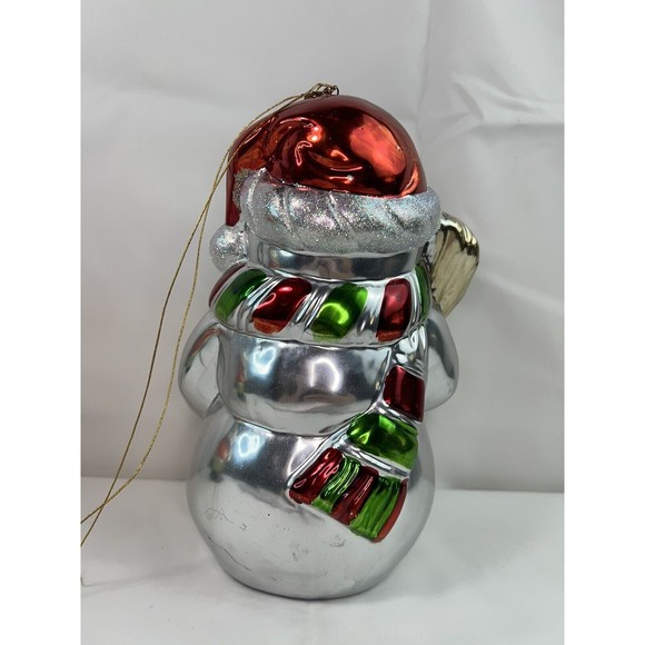 Snowman Christmas Ornament -Mercury Glass - Large 9” Tall - Picture 7 of 9
